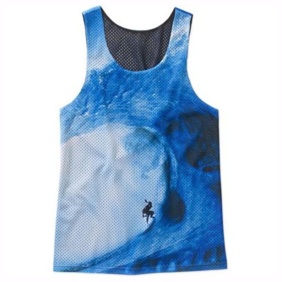 Surf Tunnel Wave Mesh Tank Top RYDE OUT surfing 38 40 medium tank beach - Picture 1 of 6